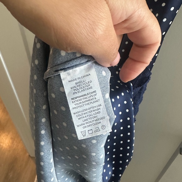 Women’s Hill House Home The Ida Dress Navy Polka Dot Size Large RETAIL $248 - Picture 4 of 13